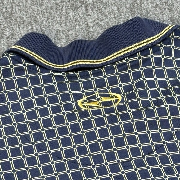 Vintage Nike Tiger Woods Polo Shirt Mens M Blue Plaid Slam Yin Yang Golf 90s Y2K - Picture 9 of 11